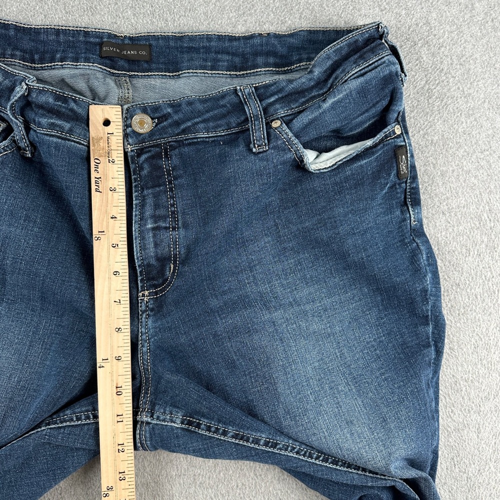 Silver Jeans Co Jeans Womens 18 Dark Blue Elyse Skinny Mid Rise Stretch Denim - Picture 8 of 10